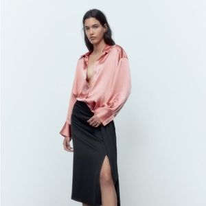 🌸 Zara satin blouse, classy and elegant!